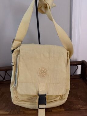 Kipling Light Yellow Messenger Crossbody Bag